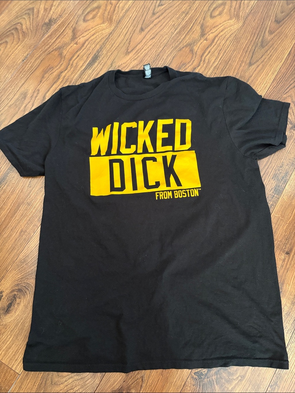 District Black Short-Sleeve Tee with Yellow 'Wicked Dick' Logo